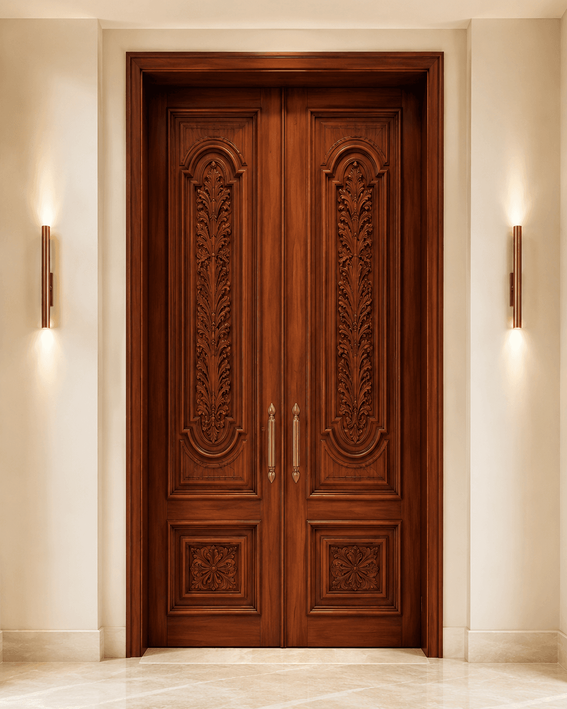Puerta de madera de caoba fabricada a medida por Impdoor